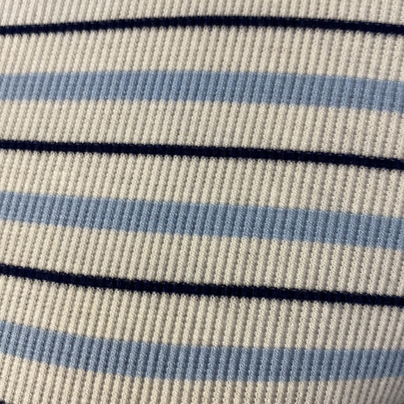 FadedRose Blue/White Striped Collared Top Size Large. SHEIN Blue and White - Picture 3 of 9
